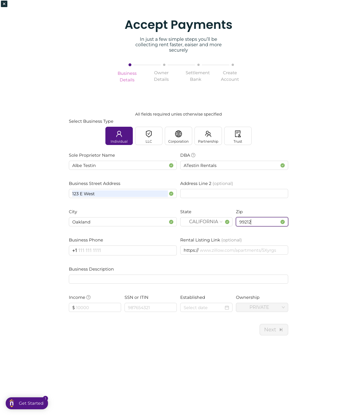 Enter your business zip code