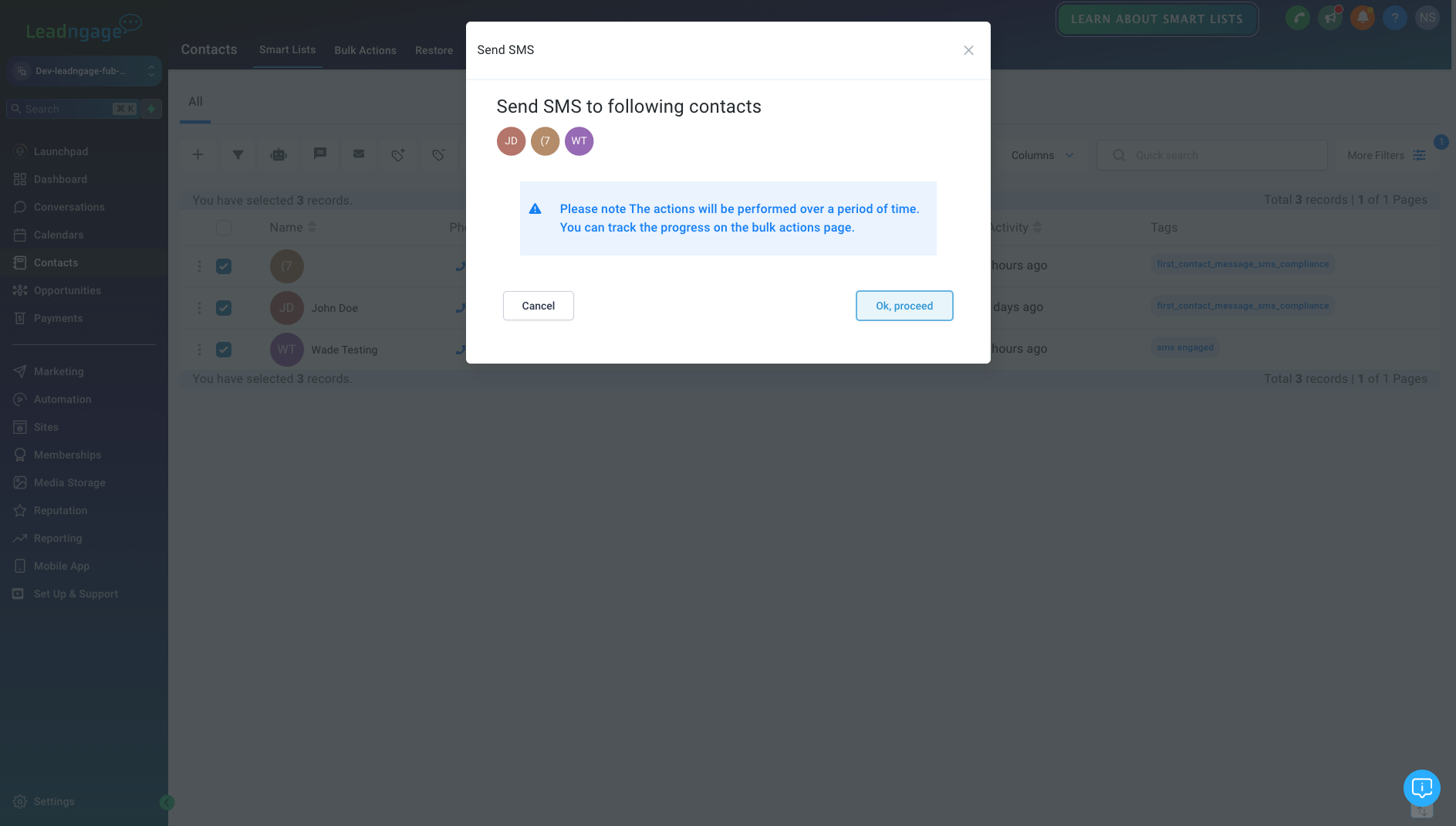 Click on Ok, proceed