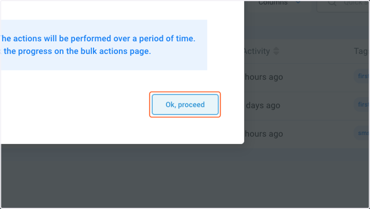 Click on Ok, proceed