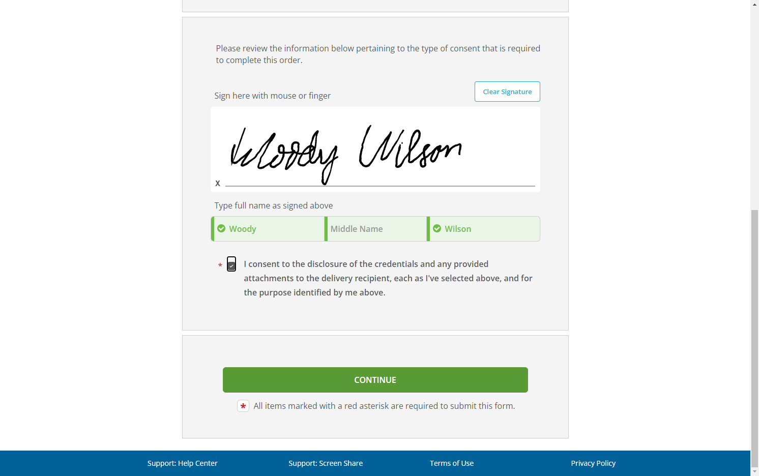 Click on "Continue"