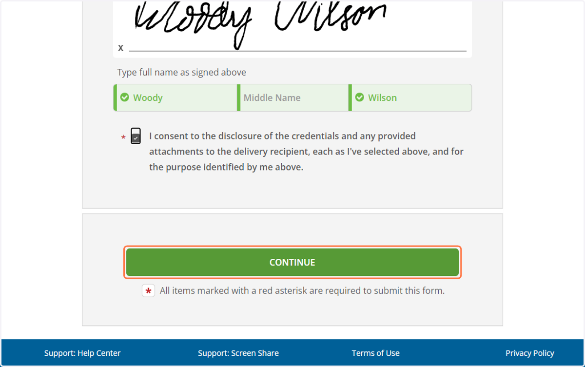 Click on "Continue"