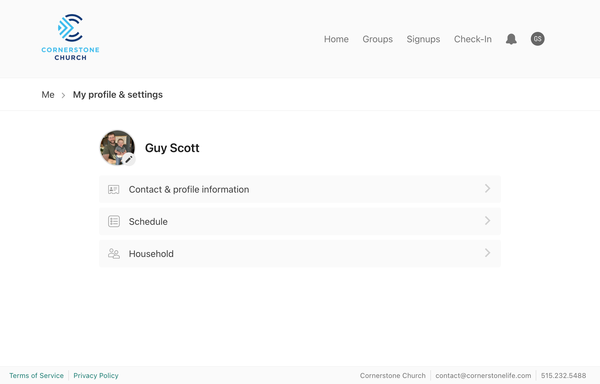 Make sure your picture is just showing YOU. This is an example of what you should NOT do, since it is not clear which person is "Guy Scott".