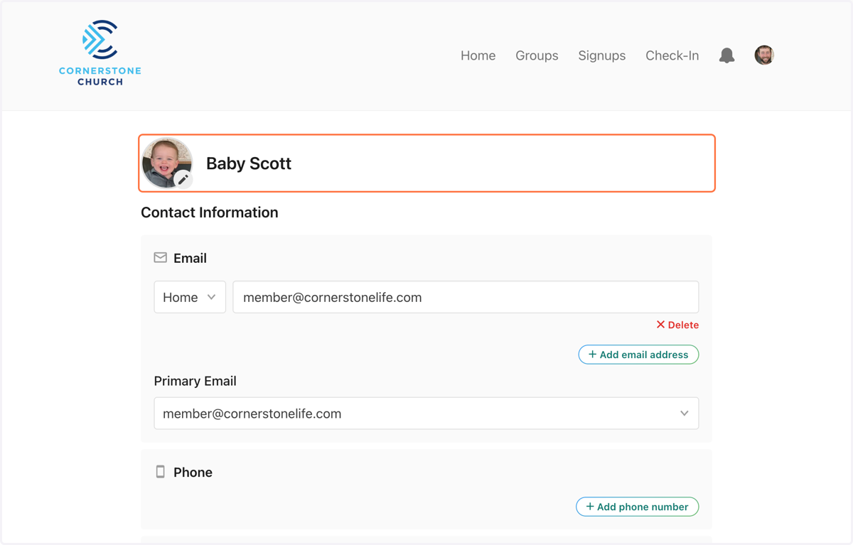 Again, make sure this is an updated picture of just the person whose profile you are editing. There should be only one person in view like the example picture below. Then click on "Save changes". Continue to go through these steps to edit everyone in