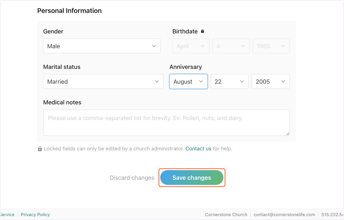 Click on "Save changes".