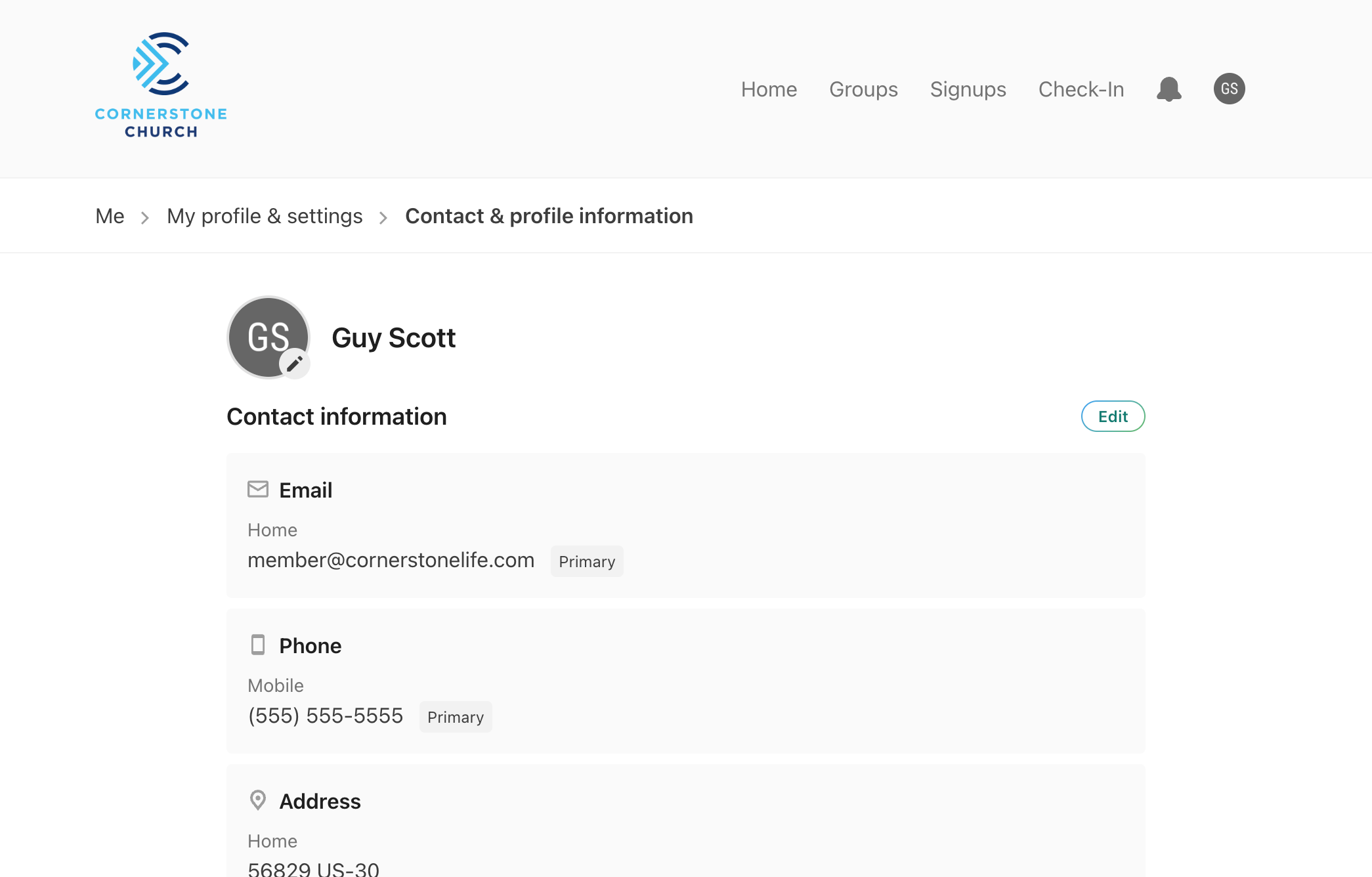 Click on "My profile & settings" again.