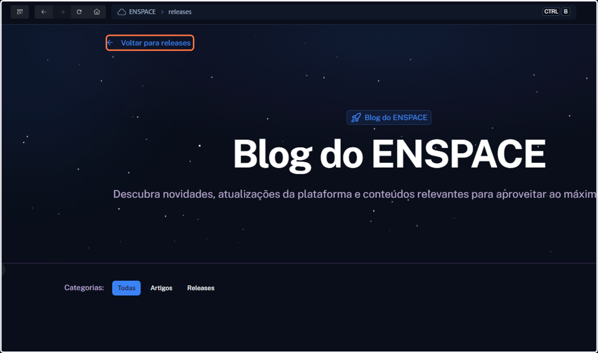 Se desejar voltar à tela inicial de Releases, clique no botão Voltar para releases