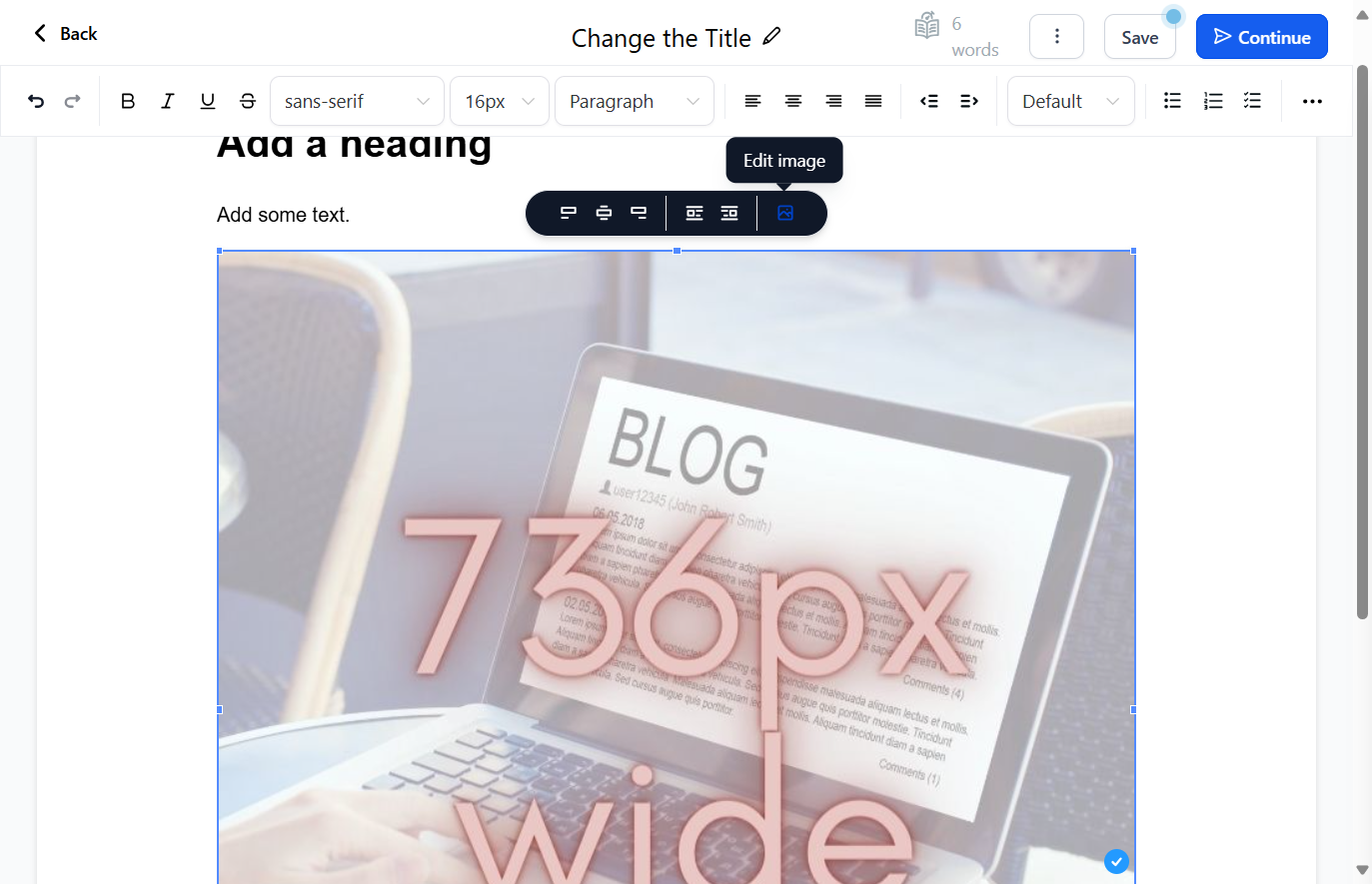 Find the Edit image icon