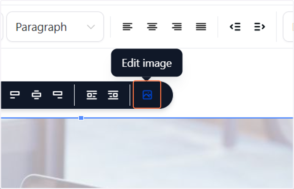 Find the Edit image icon