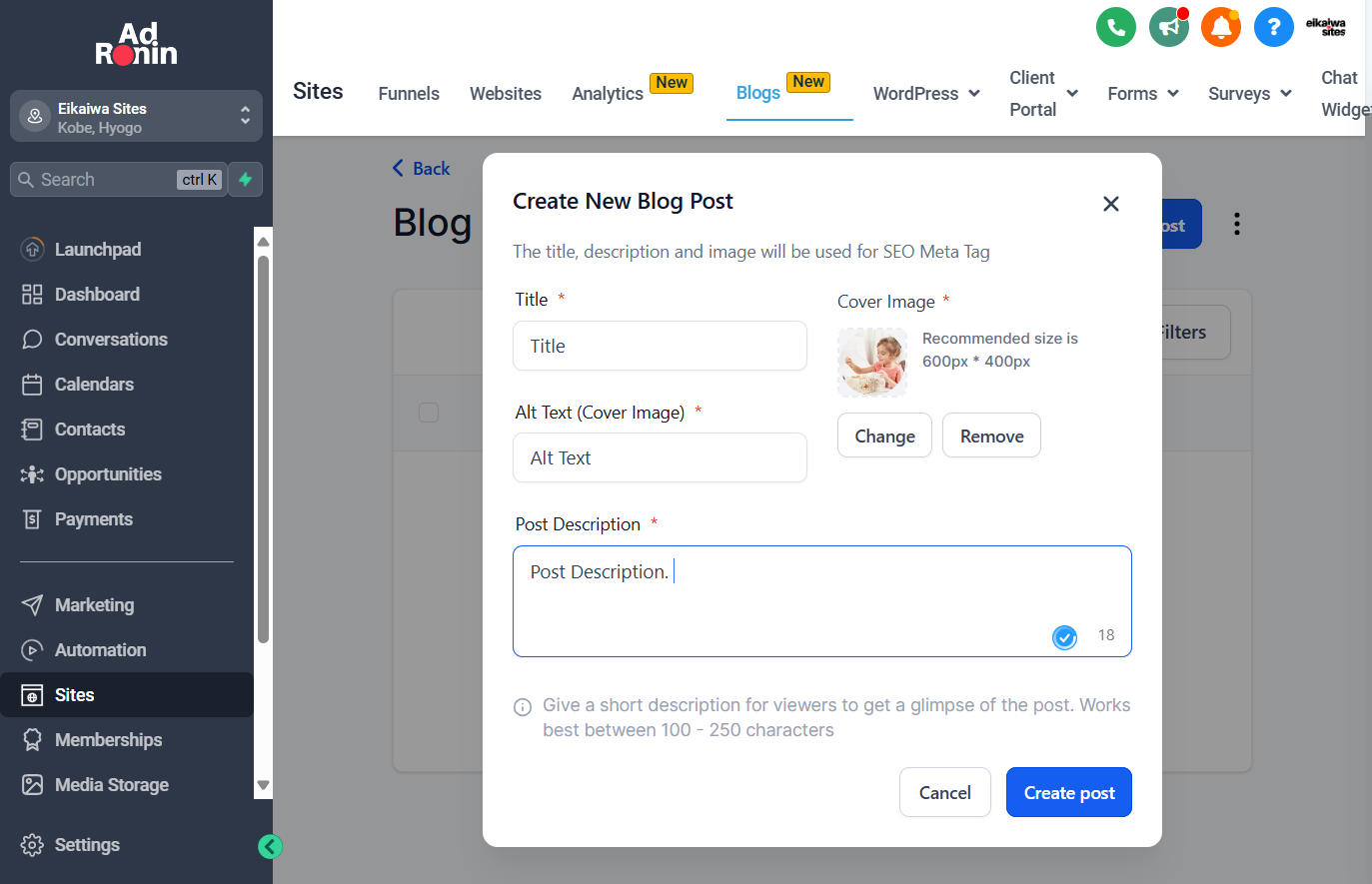 Add a keyword rich description