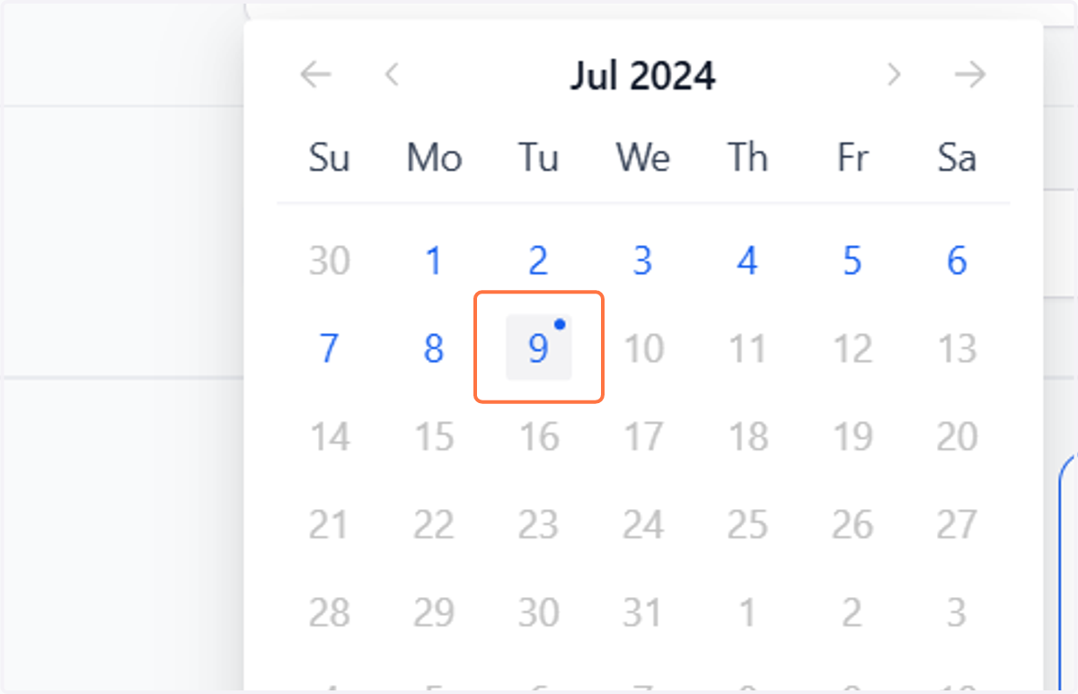 Click on a date