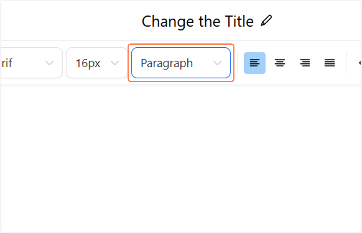 Click on Paragraph