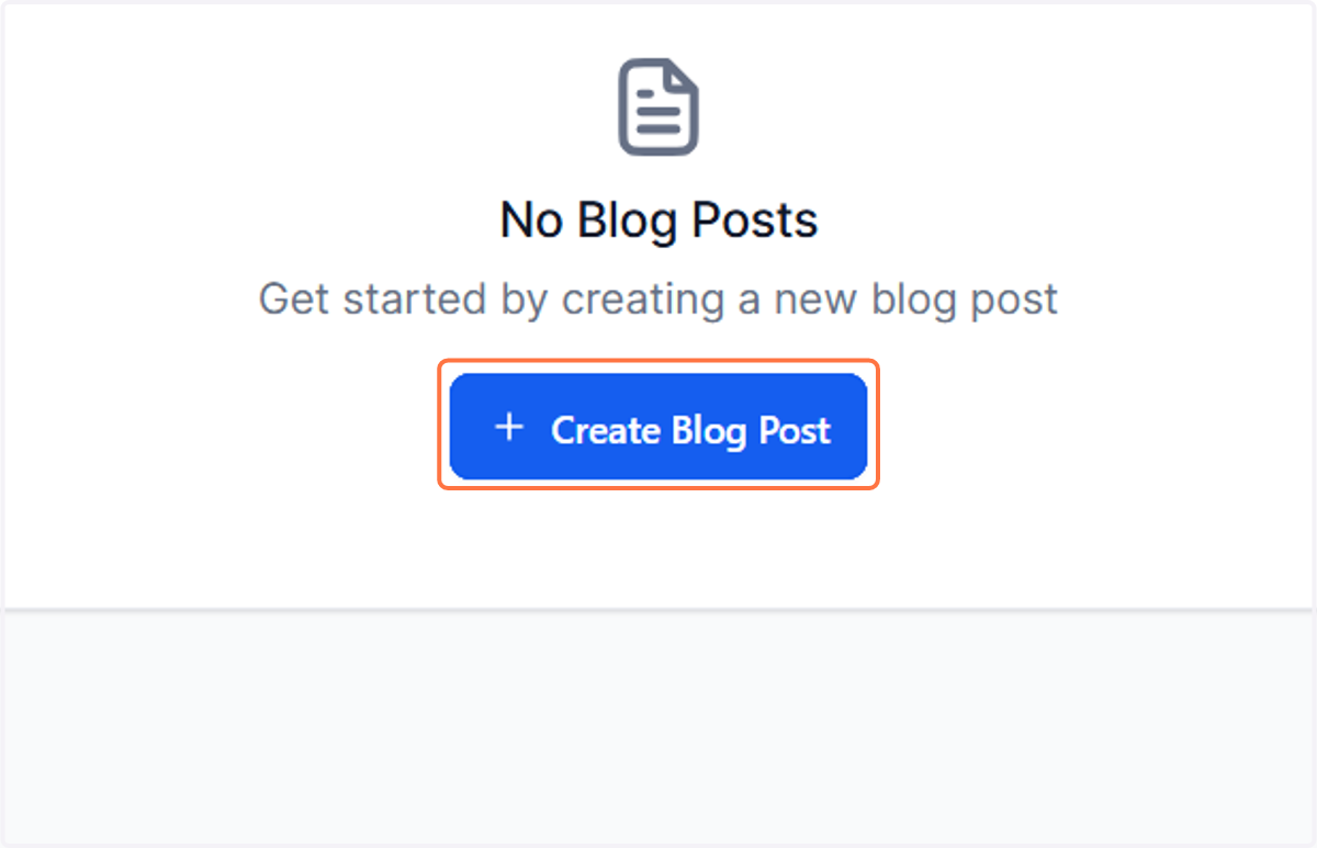 Click on Create Blog Post