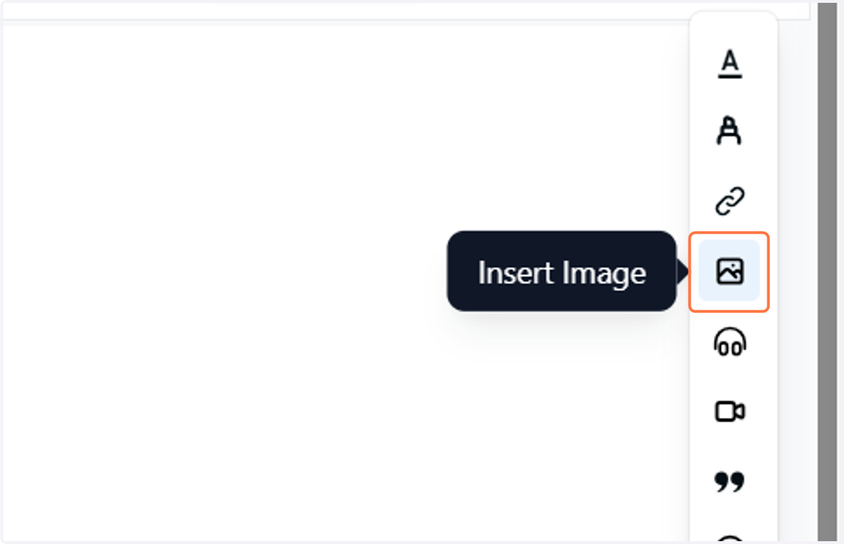 To add an image, select the icon