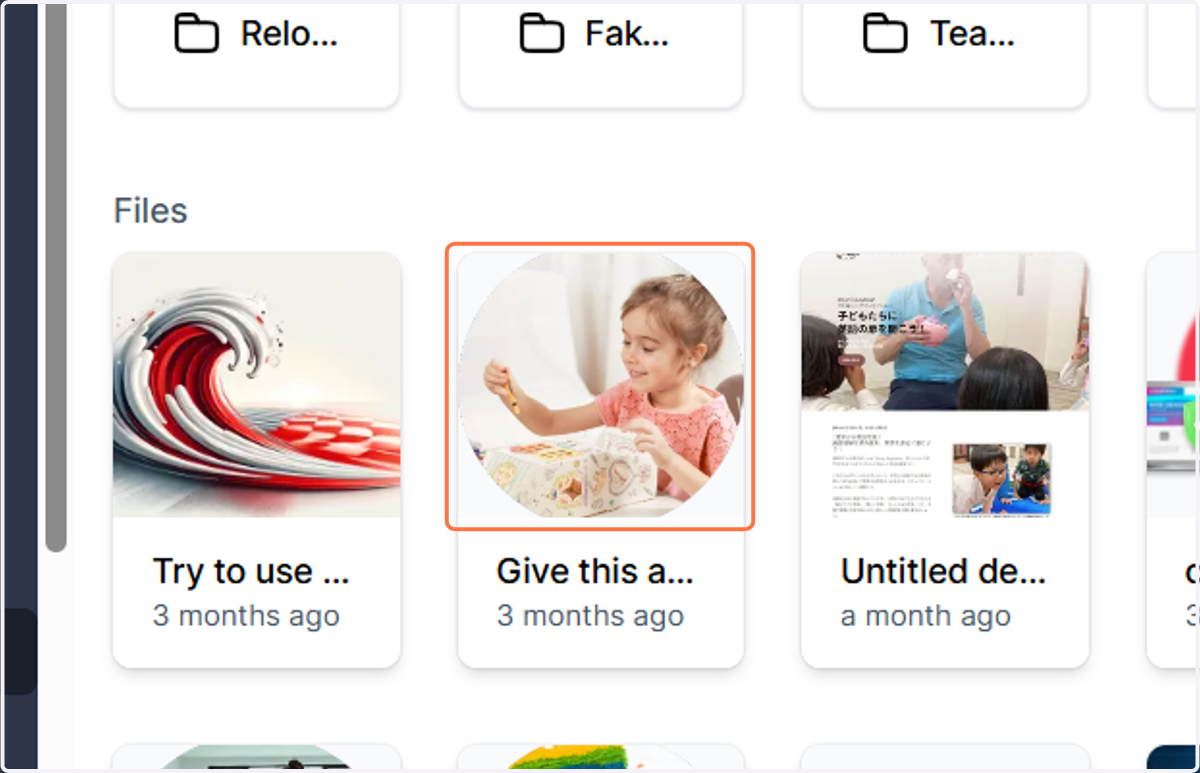 Double-click on an image