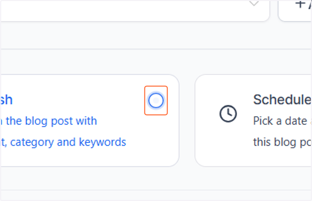 Select a blog status