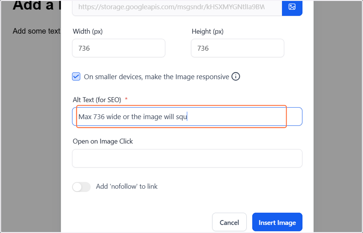 Add an Alt Text that will help Google find your blog post