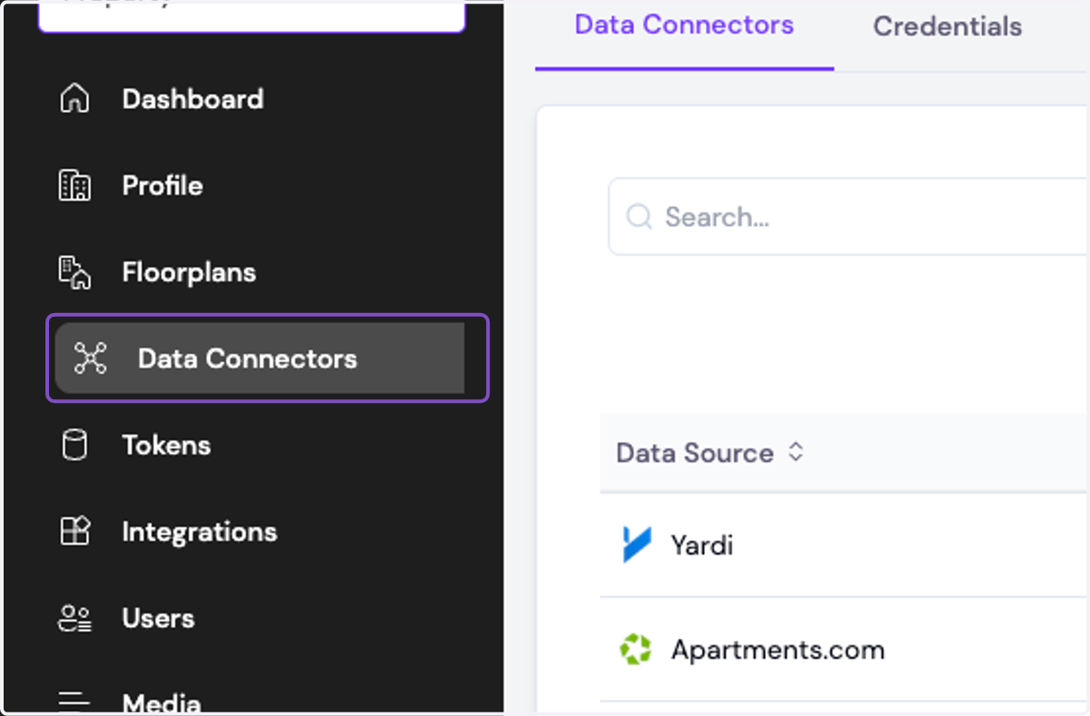 Navigate to the Company Workspace and click on Data Connectors