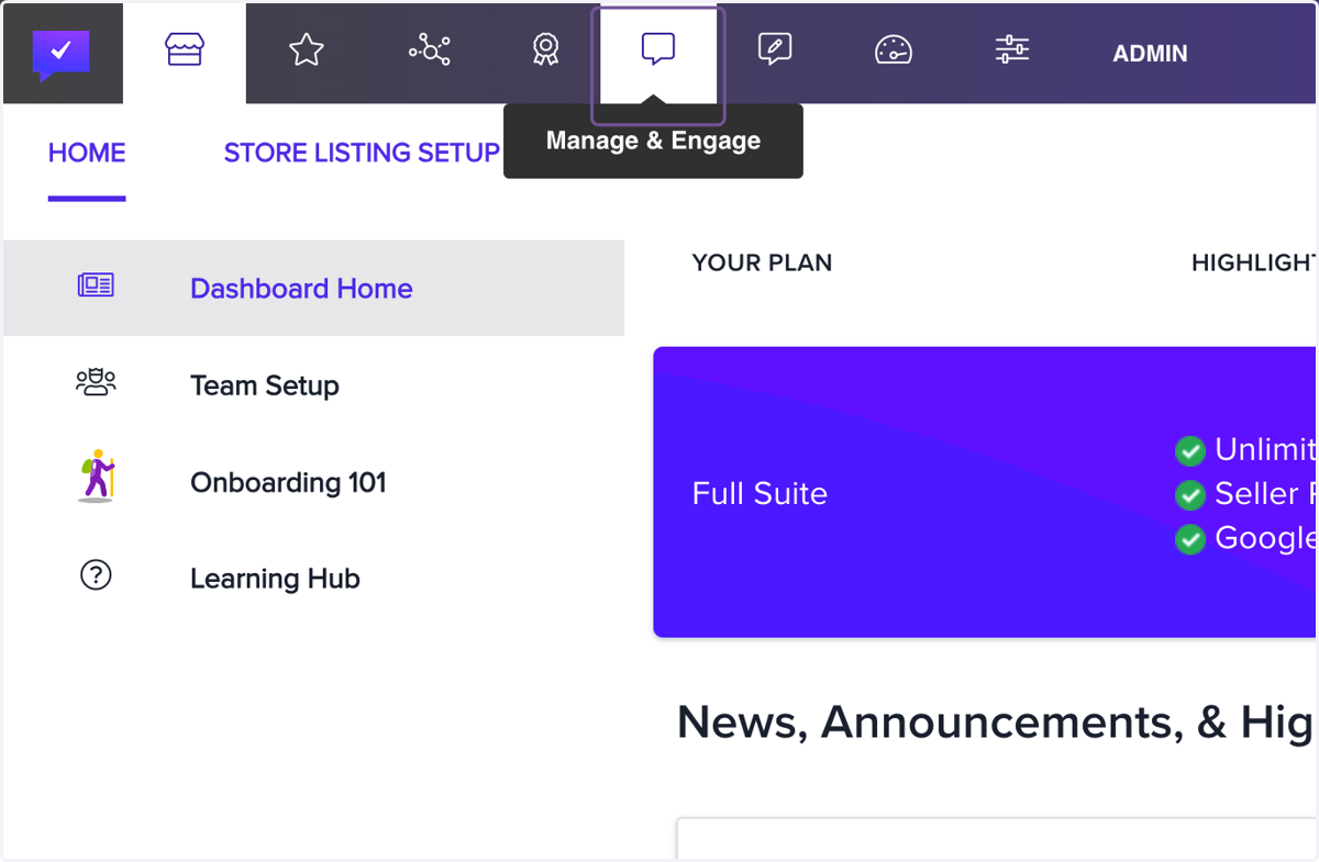 Click on Manage & Engage (resolution center)