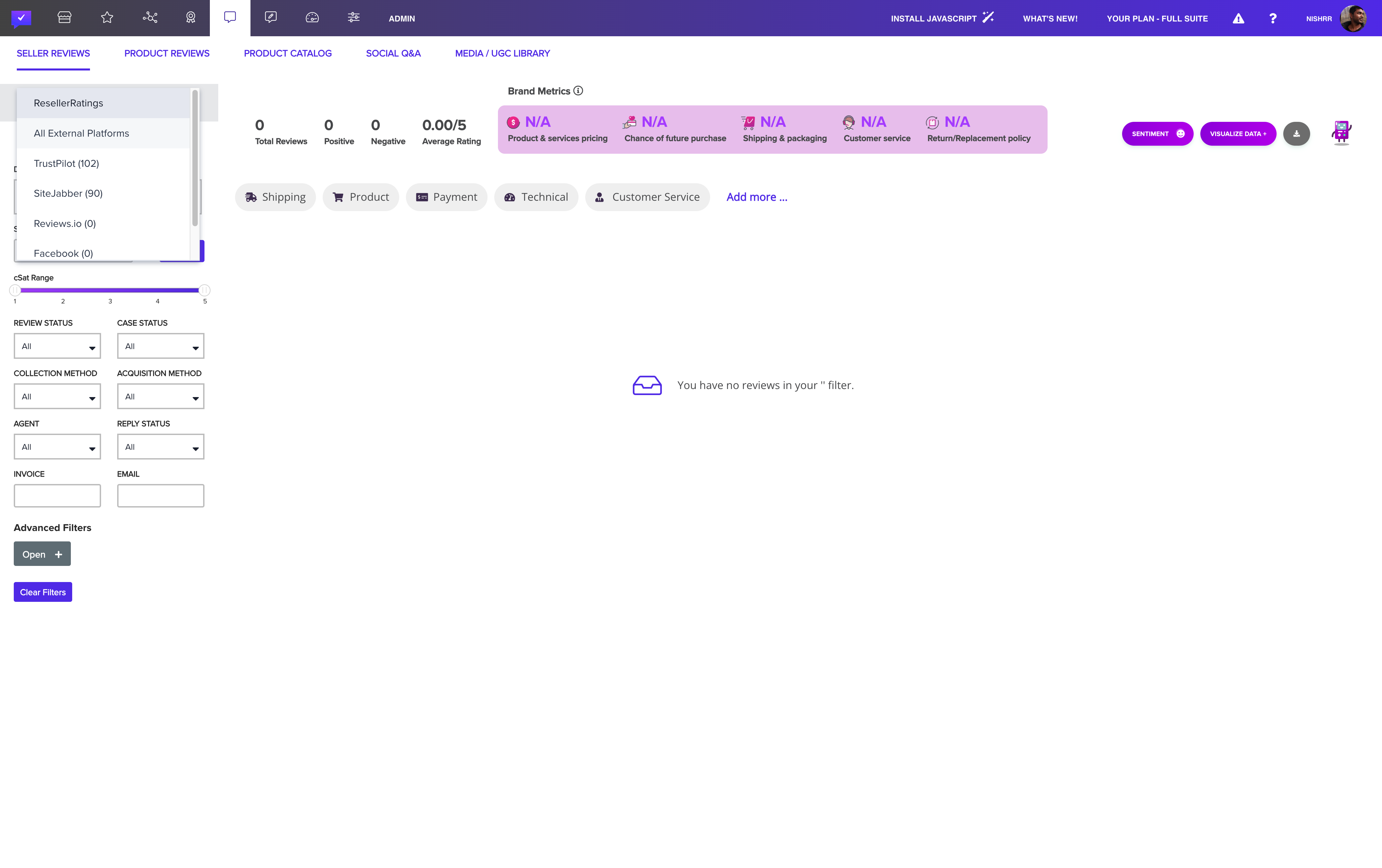 Click on All External Platforms