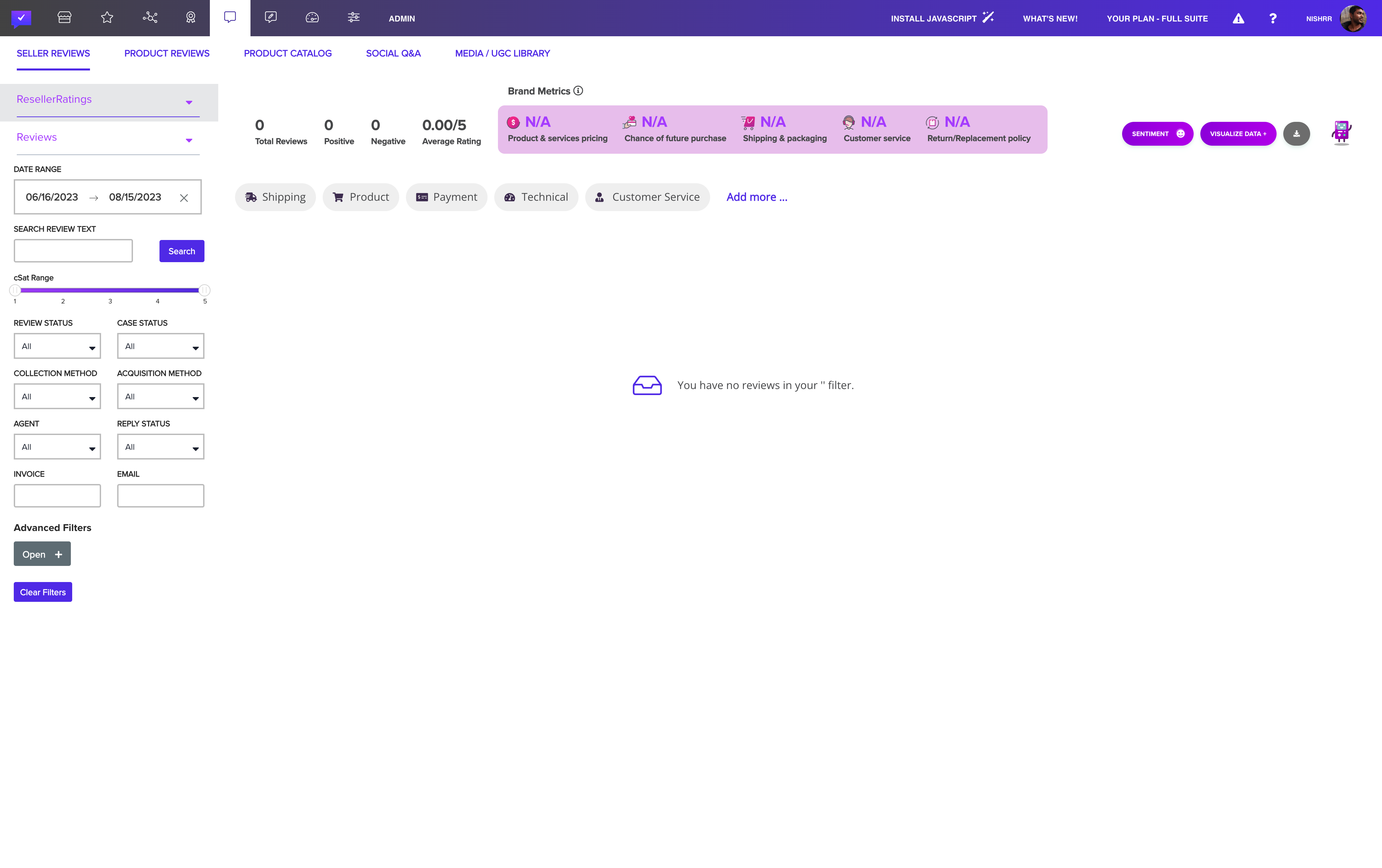Click on Third Party Reviews on the top left.
