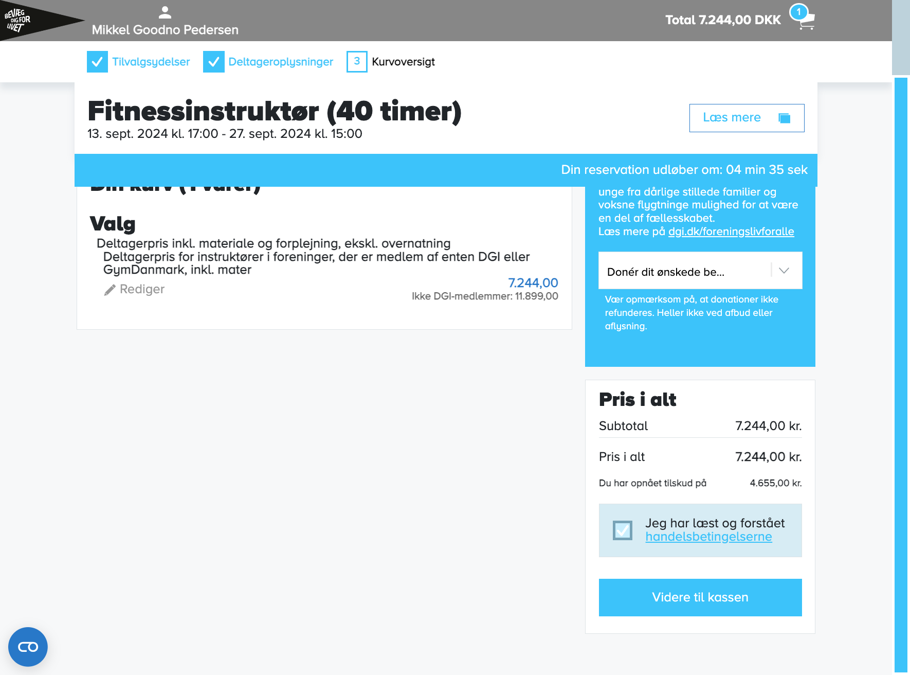Tjek af i feltet "Jeg har læst og forstået handelsbetingelserne"