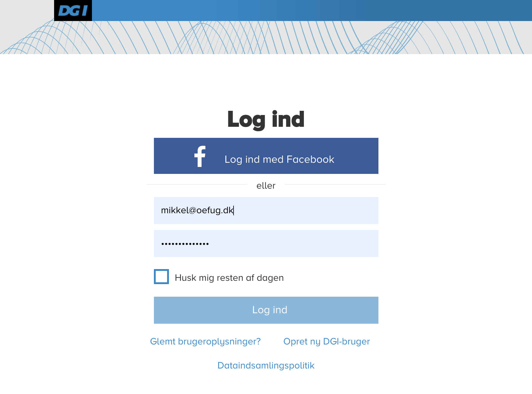Klik på "Log ind"