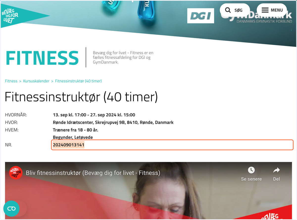 Kopier arrangementnummeret