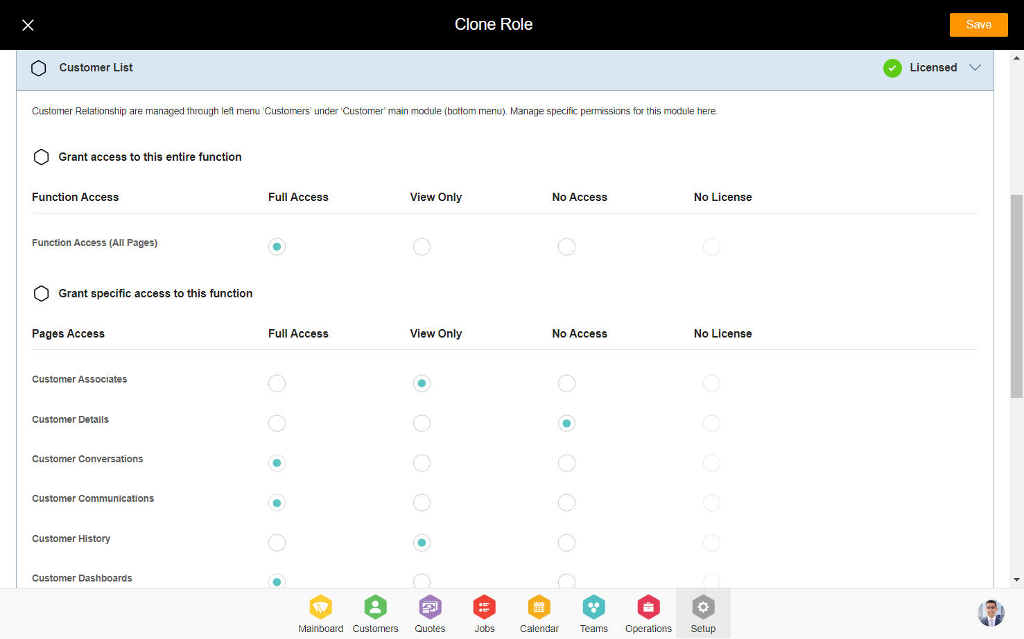 Click on Global Permission Setup…