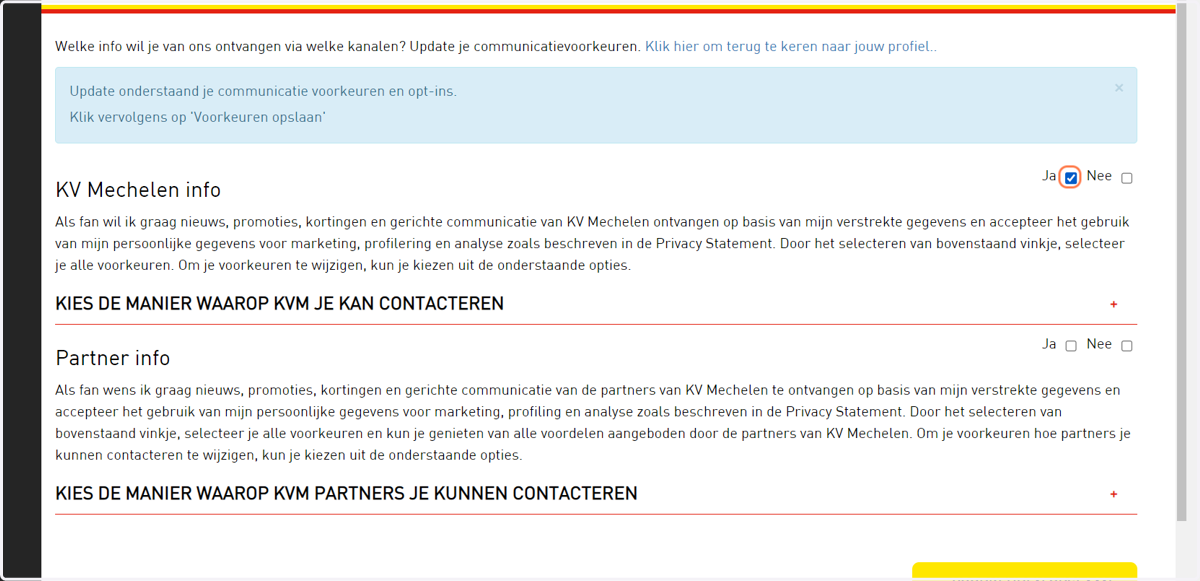 Zet KV Mechelen info op Ja