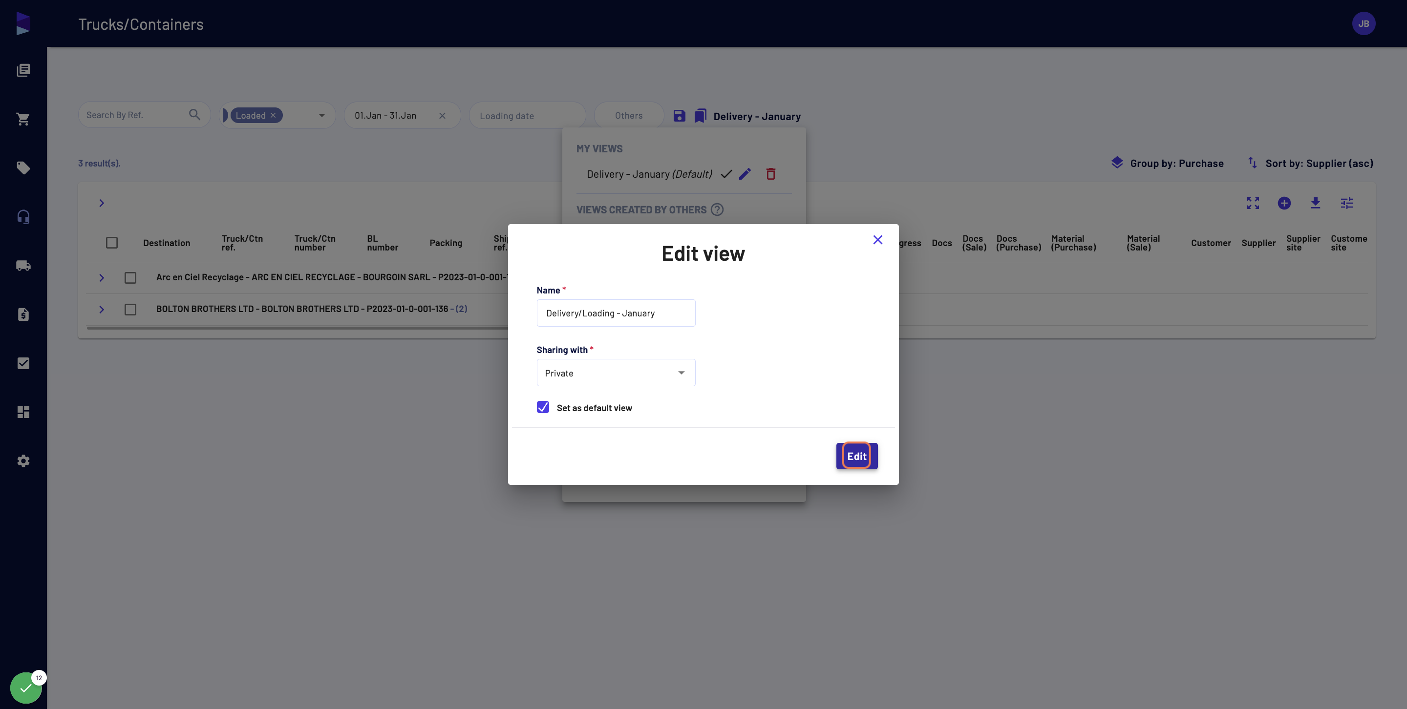 Then click on "Edit"
