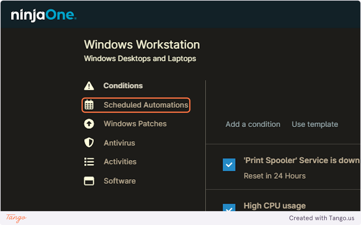 Click on Scheduled Automations
