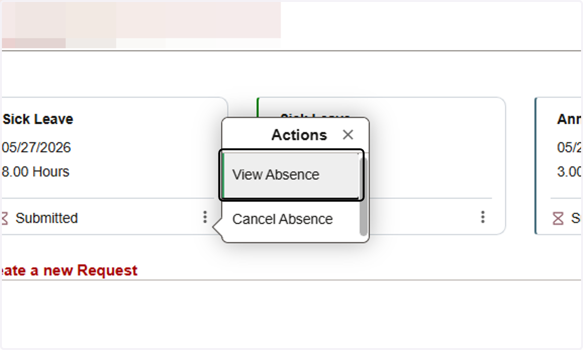 Click on View Absence