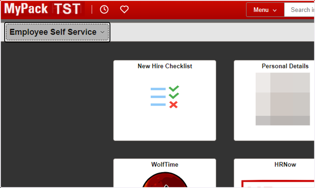 Navigate to the Employee Self Service Homepage