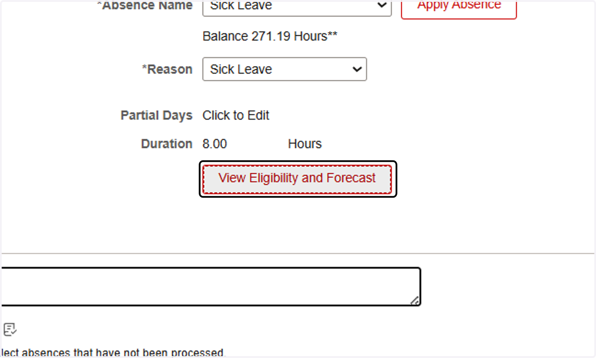 Click on View Eligibility and Forecast
