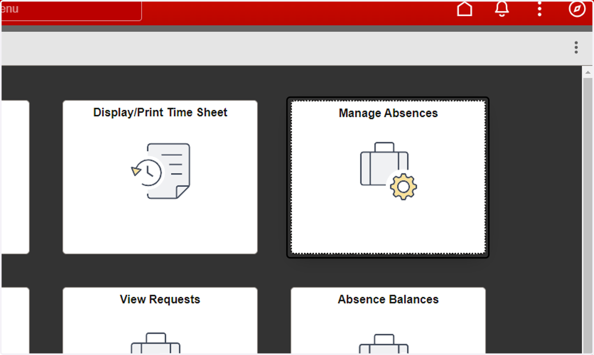 Navigate to Manage Absences Tile