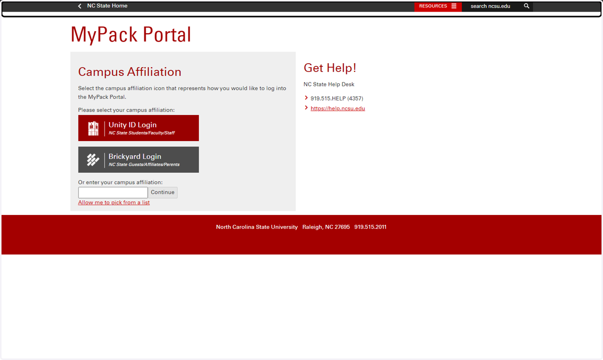 Login to MyPack Portal