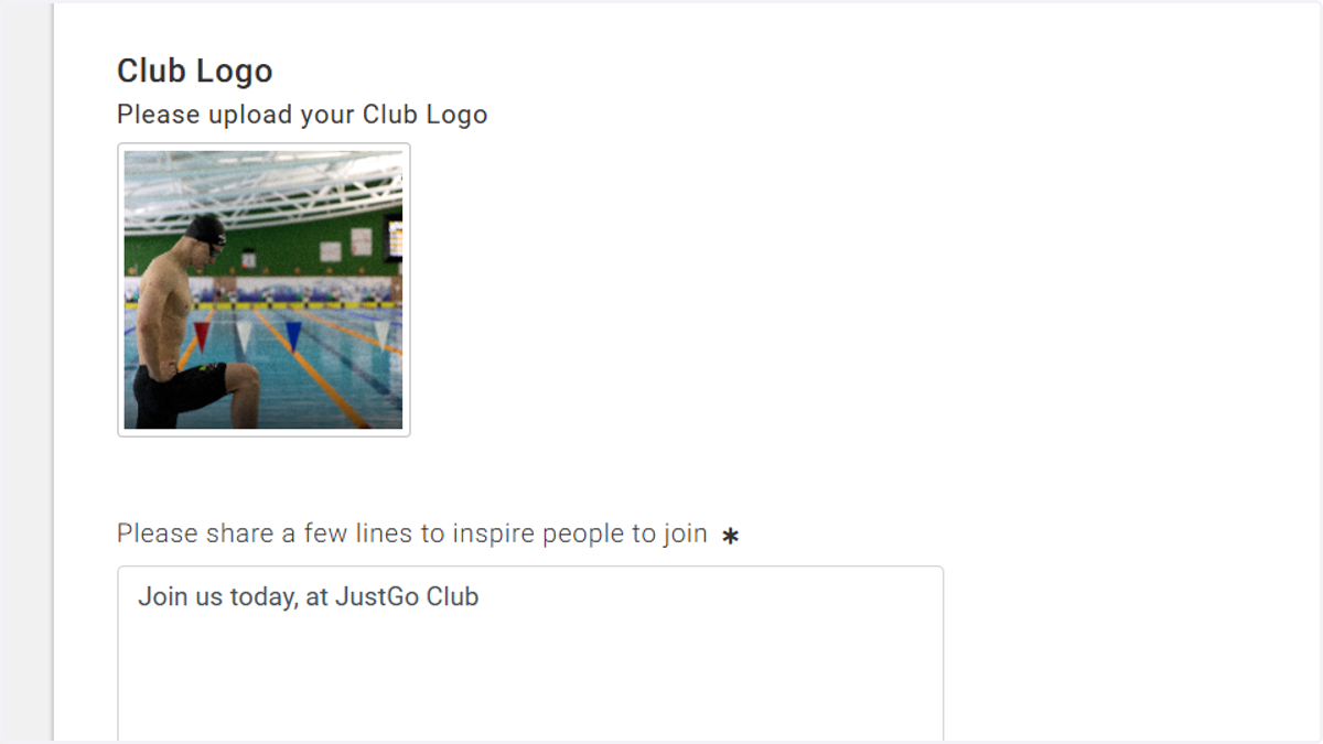 Ensure your Club Logo and inspiration to join is up to date
