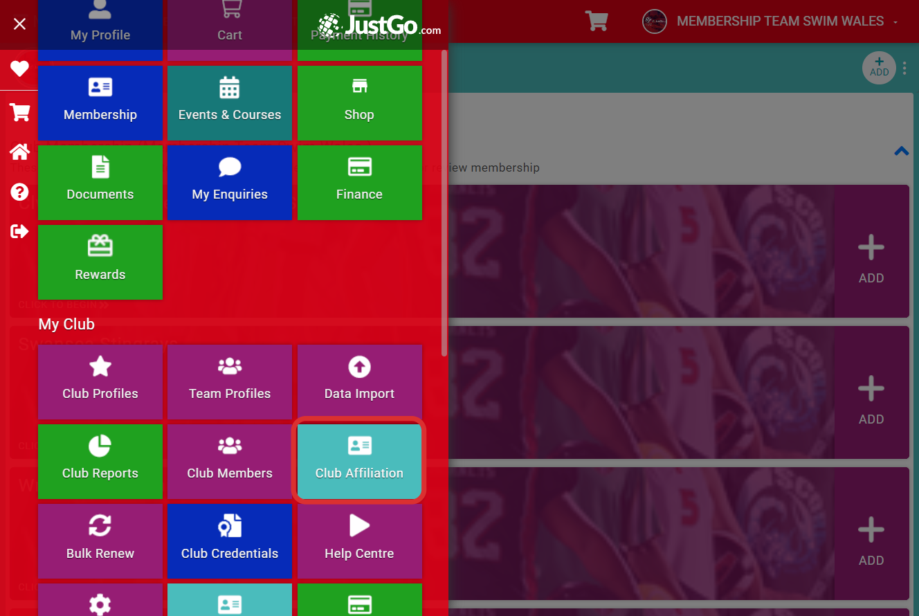 Click on Club Affiliation