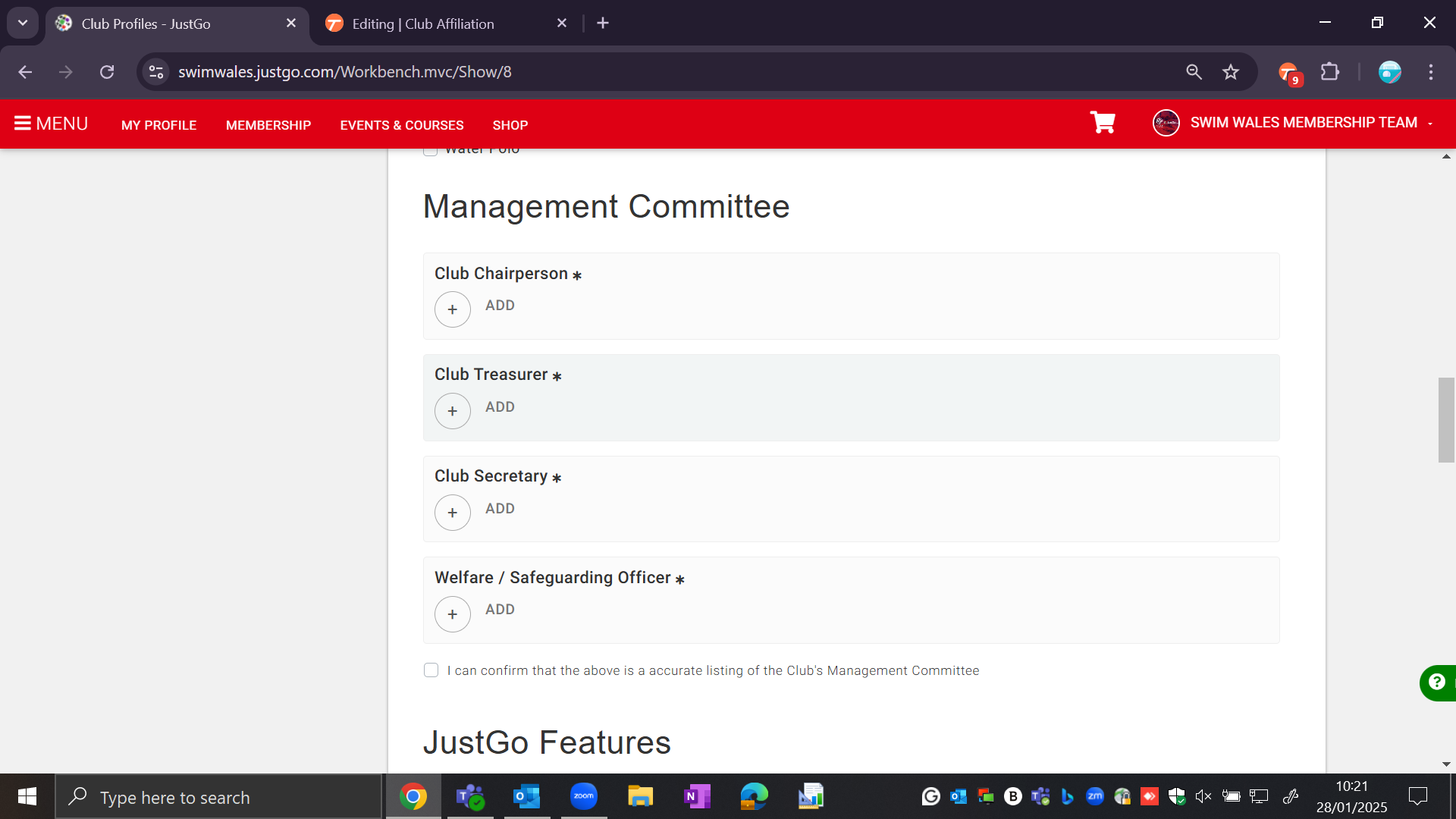 Ensure your Management Committee members are correct