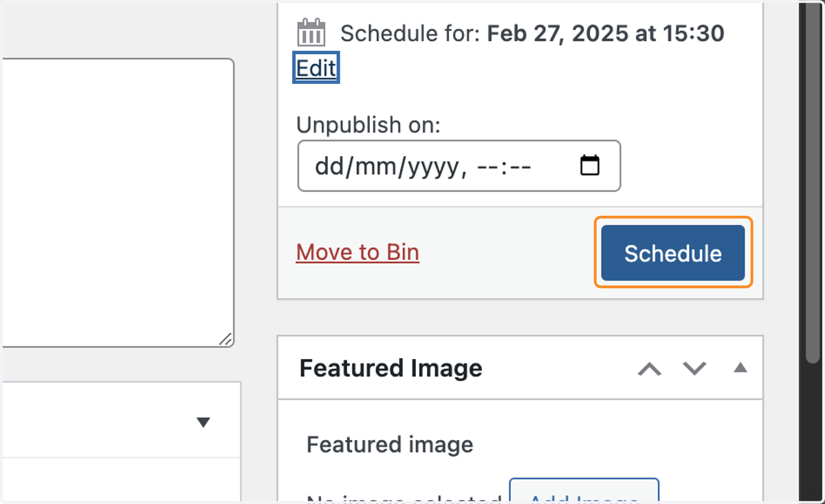 The Schedule button