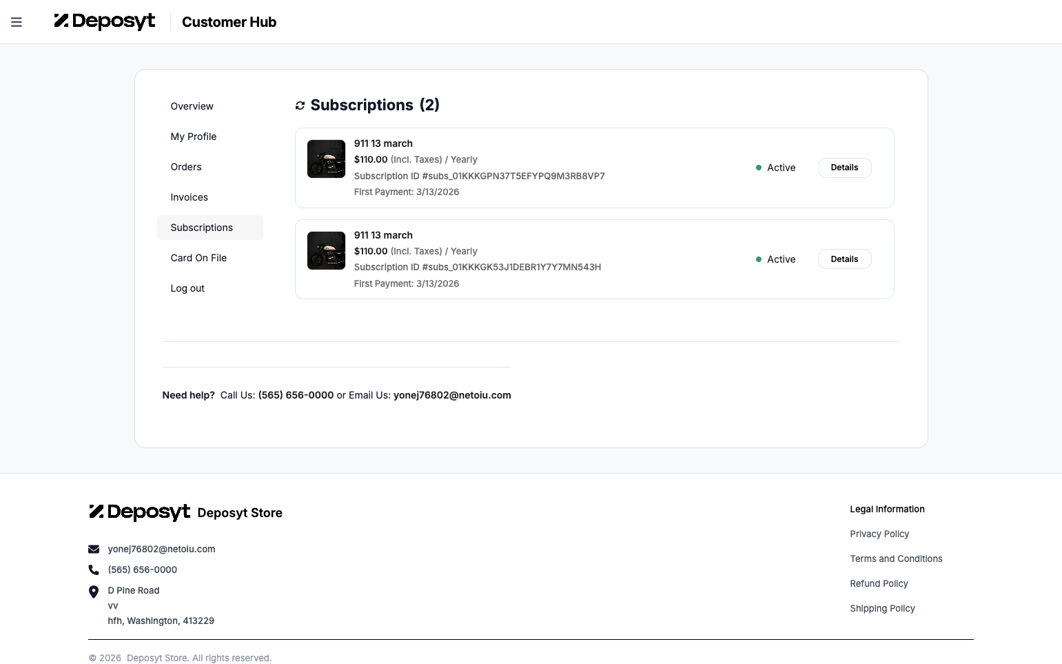 Step 7: Here, you can view the customer’s subscriptions. Click See Details to view the subscriptions in more detail.