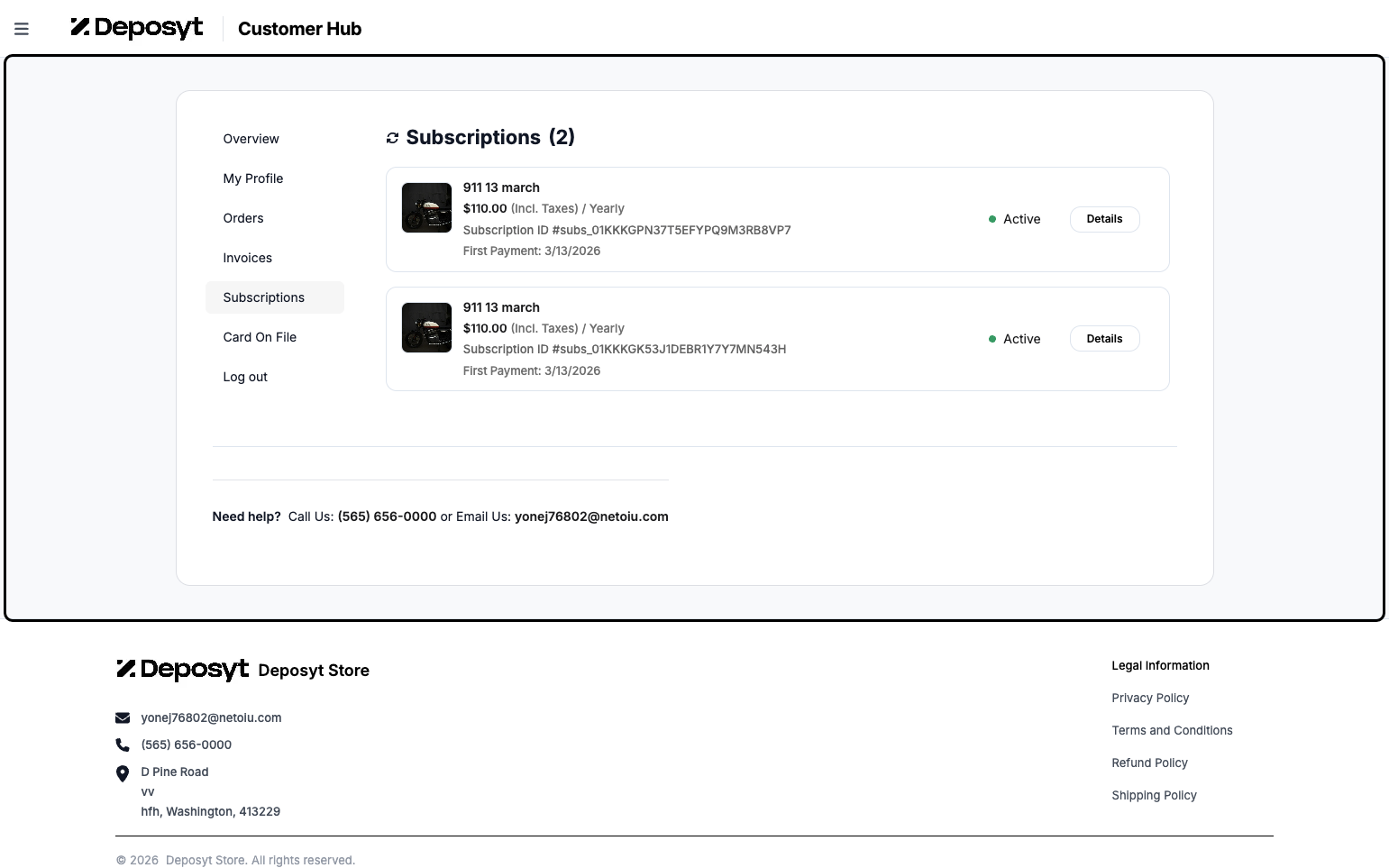 Step 7: Here, you can view the customer’s subscriptions. Click See Details to view the subscriptions in more detail.