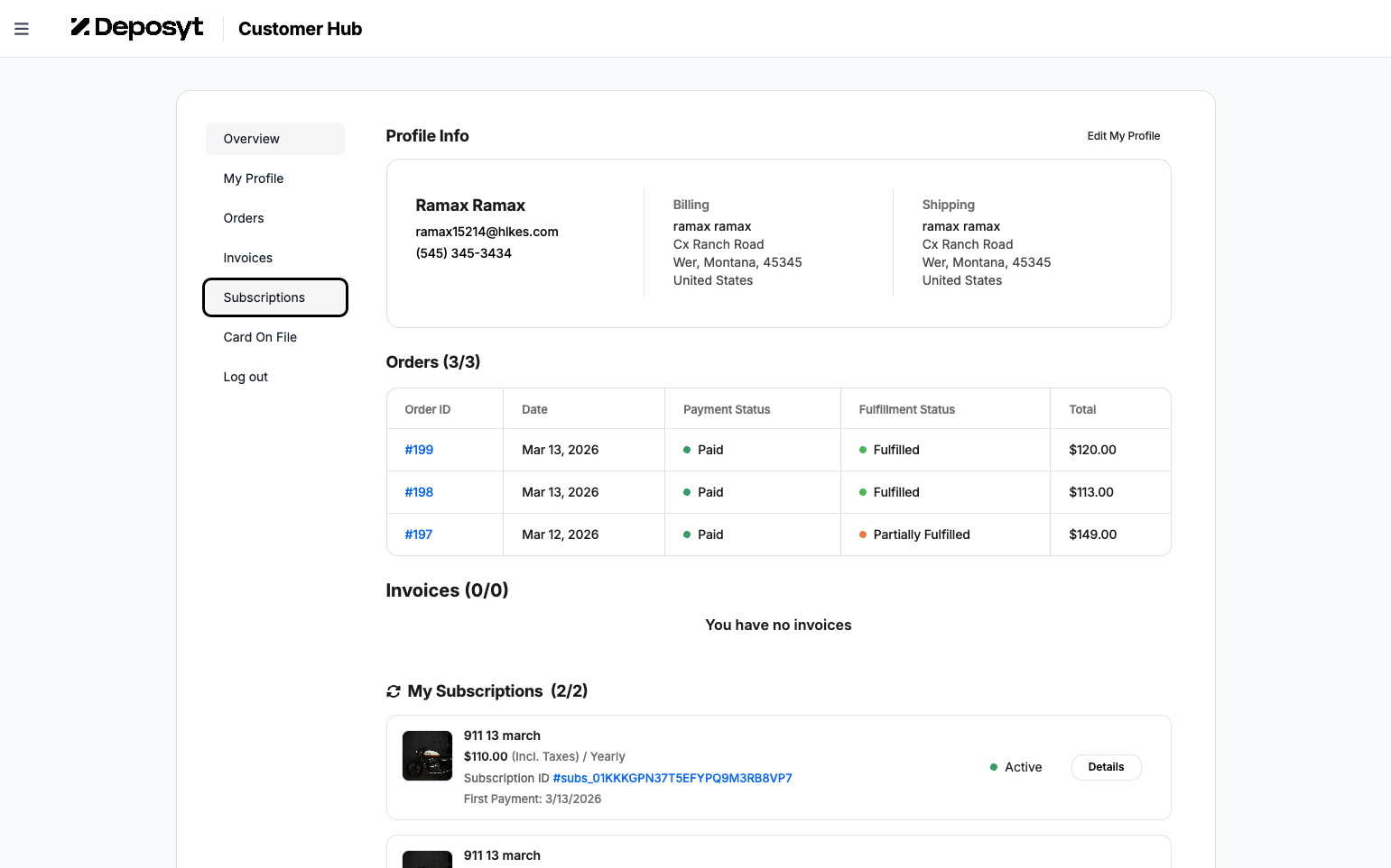 Step 6: Click on the Subscriptions tab.