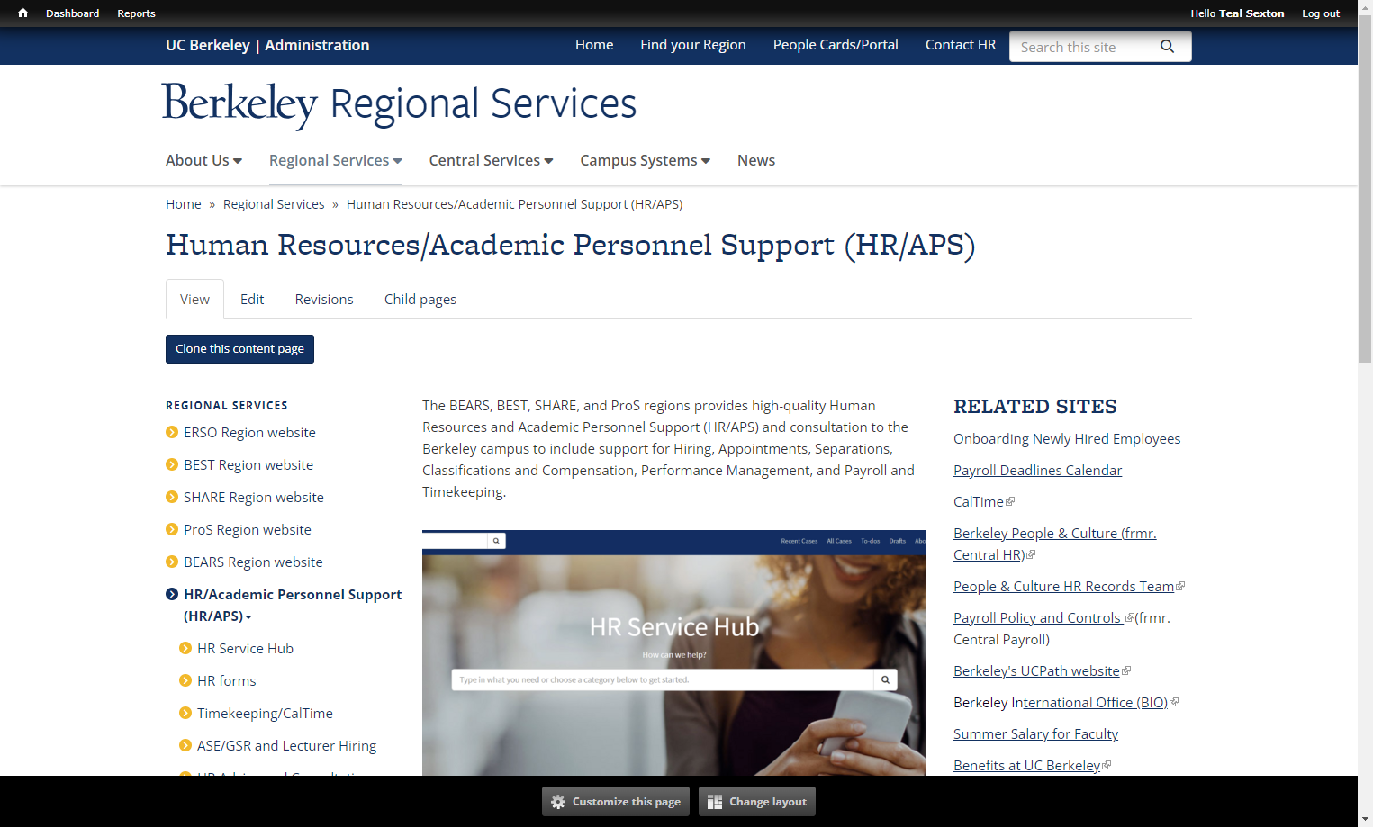 Click on The HR Service Hub image…
