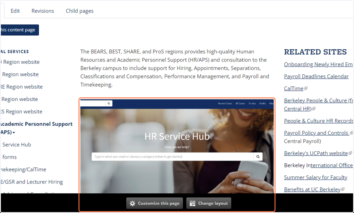 Click on The HR Service Hub image…