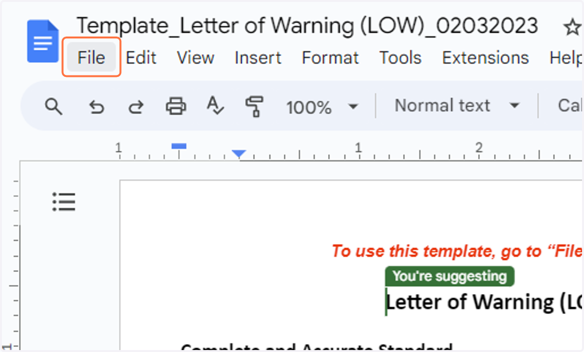Click on File