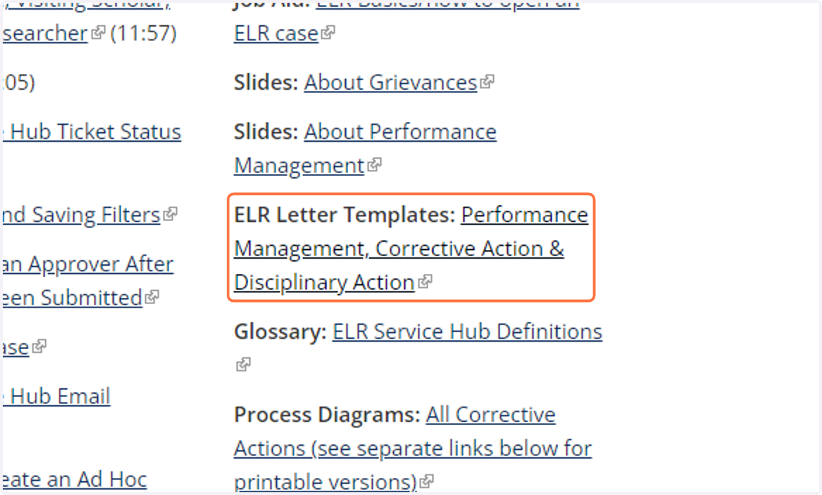 Click on Performance Management, Corrective Action & Disciplinary Action…