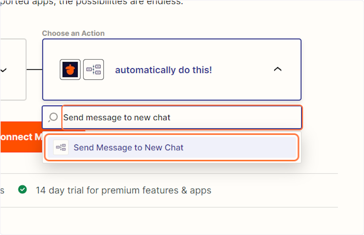 Type "Send message to new chat"