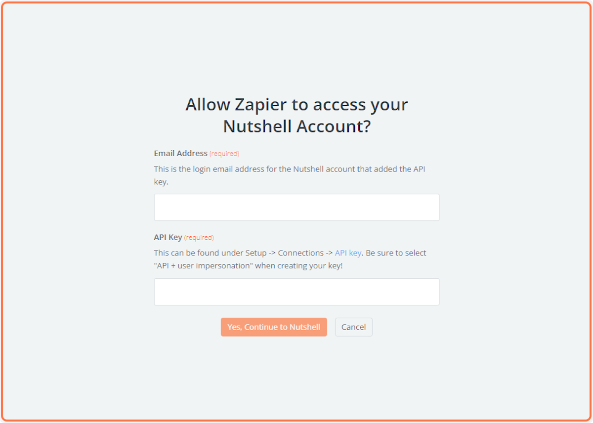  A new window will open allowing you to enter your Email Address and API Key