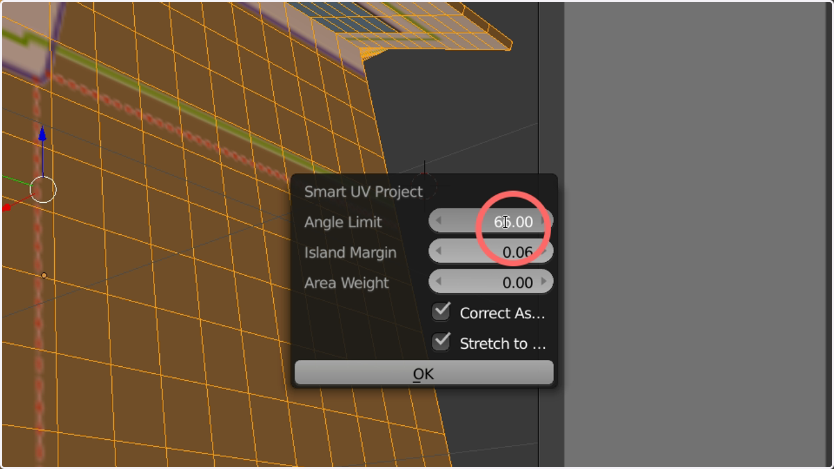 If prompted, you can edit some of these settings to control the initial layout of the UV mapping (So how the mesh is split and placed onto your 2D dieline)